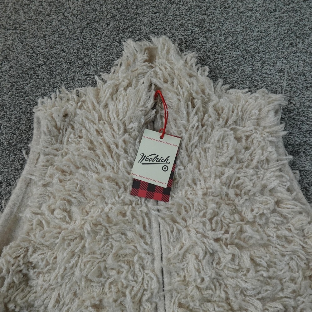 NEW Woolrich Sweater Vest Womens L White Sherpa Fleece Full Zip Mock Neck Casual - Picture 3 of 11